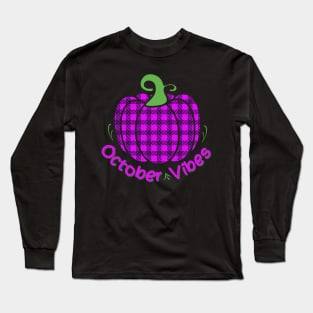 Pink Tartan Pumpkin Long Sleeve T-Shirt